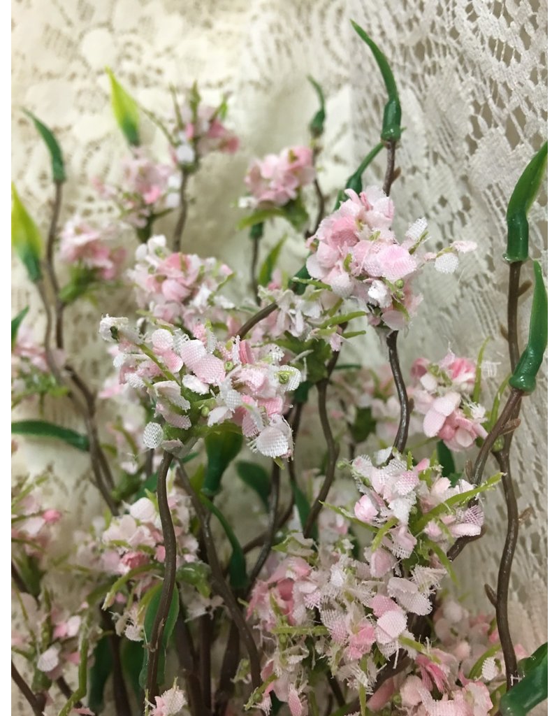 Bliss Buds Bush, Light Pink, 13"