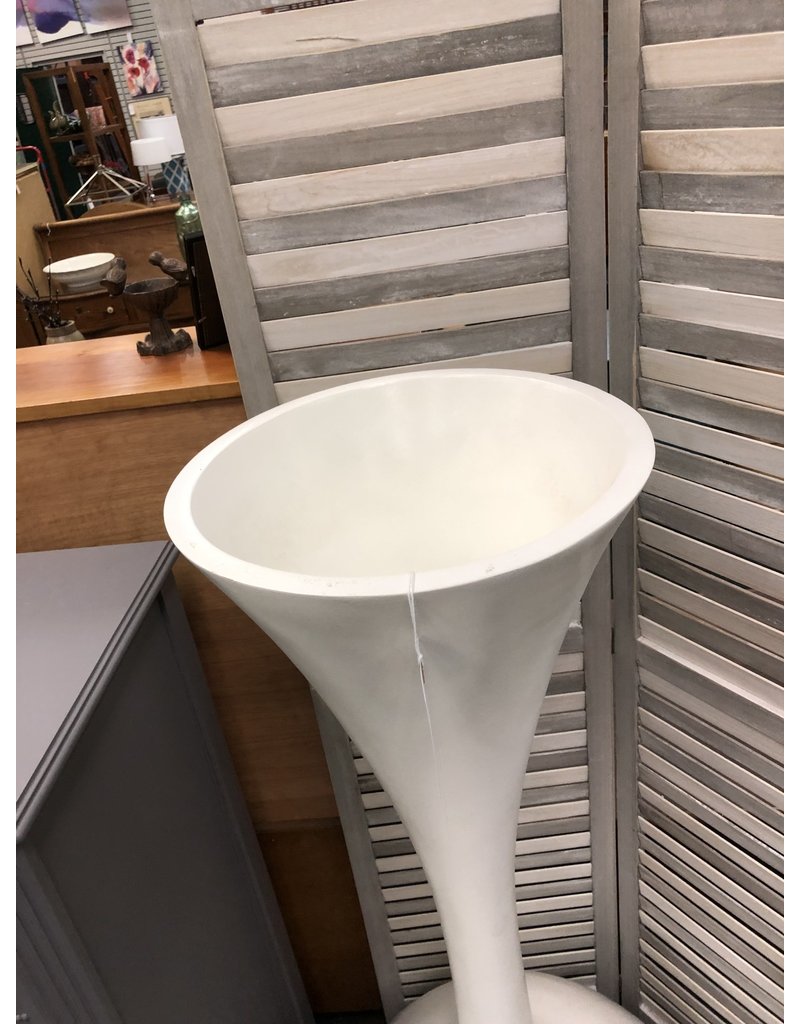 tall long neck white plastic floor vase