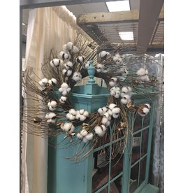 Cotton Branch Wreath 24"
