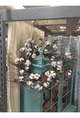 Cotton Branch Wreath 24"