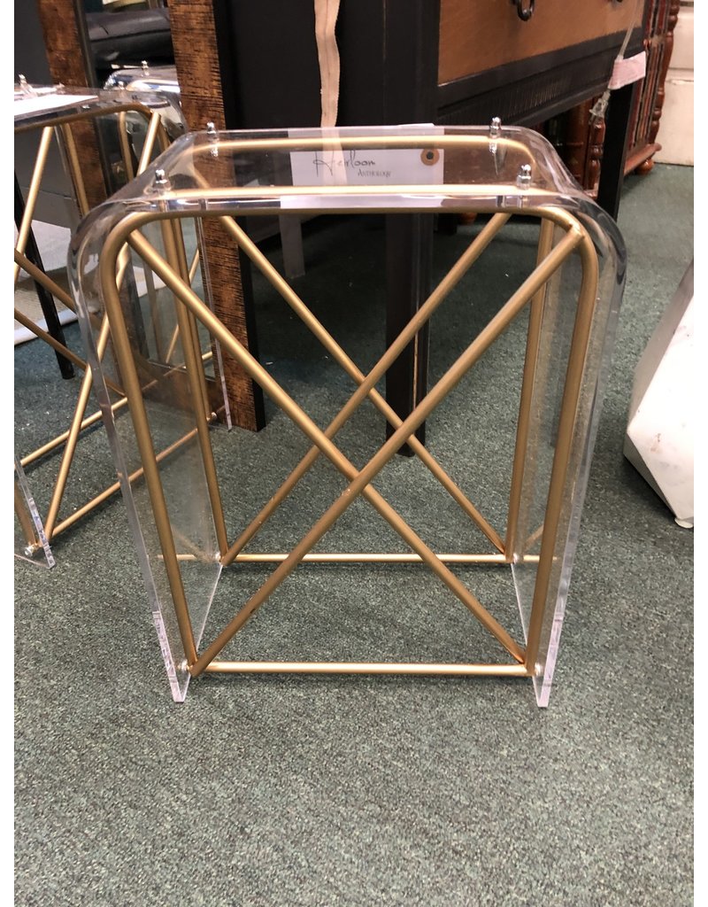 Acrylic and Gold Small Modern Stand