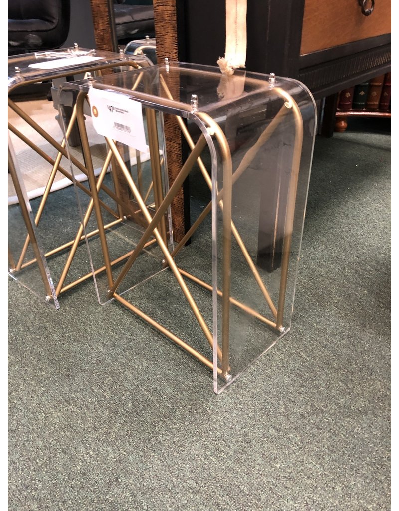 Acrylic and Gold Small Modern Stand