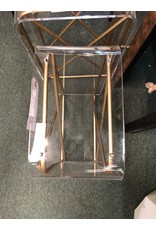 Acrylic and Gold Small Modern Stand