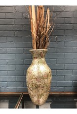 Mosaic Vase w/ Grass Decor