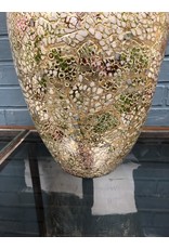 Mosaic Vase w/ Grass Decor
