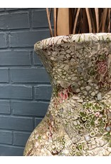 Mosaic Vase w/ Grass Decor