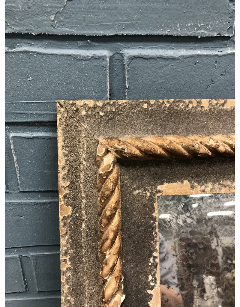 Antiqued Framed Mirror