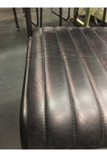 Black Leather and Metal Side Chair