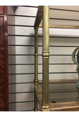 Brass Etagere w Smoke Glass Shelves