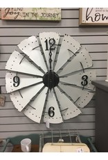 White Enamel Windmill Clock