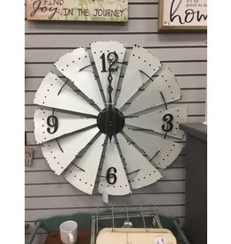 White Enamel Windmill Clock