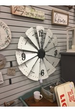 White Enamel Windmill Clock