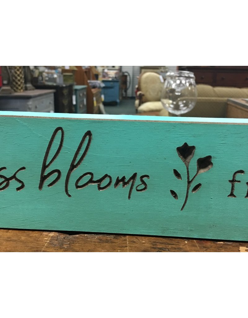 Happiness Blooms Engraved Sign 18"
