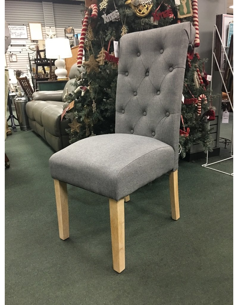 Gray Upholstered Tufted Dining Chair Heirloom Home