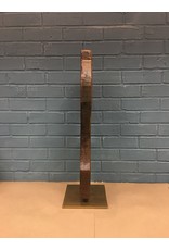 Rustic Carved Wood on Metal Stand