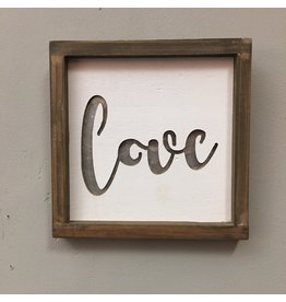 Framed Metal Cutout Love Sign