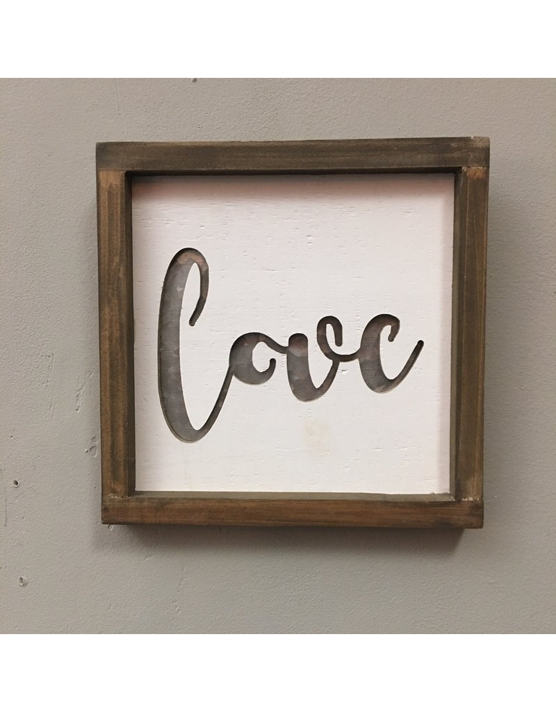 Framed Metal Cutout Love Sign
