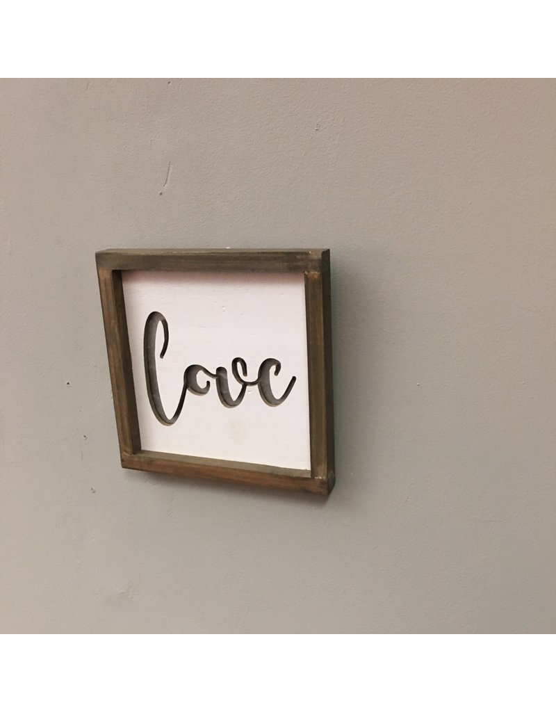 Framed Metal Cutout Love Sign
