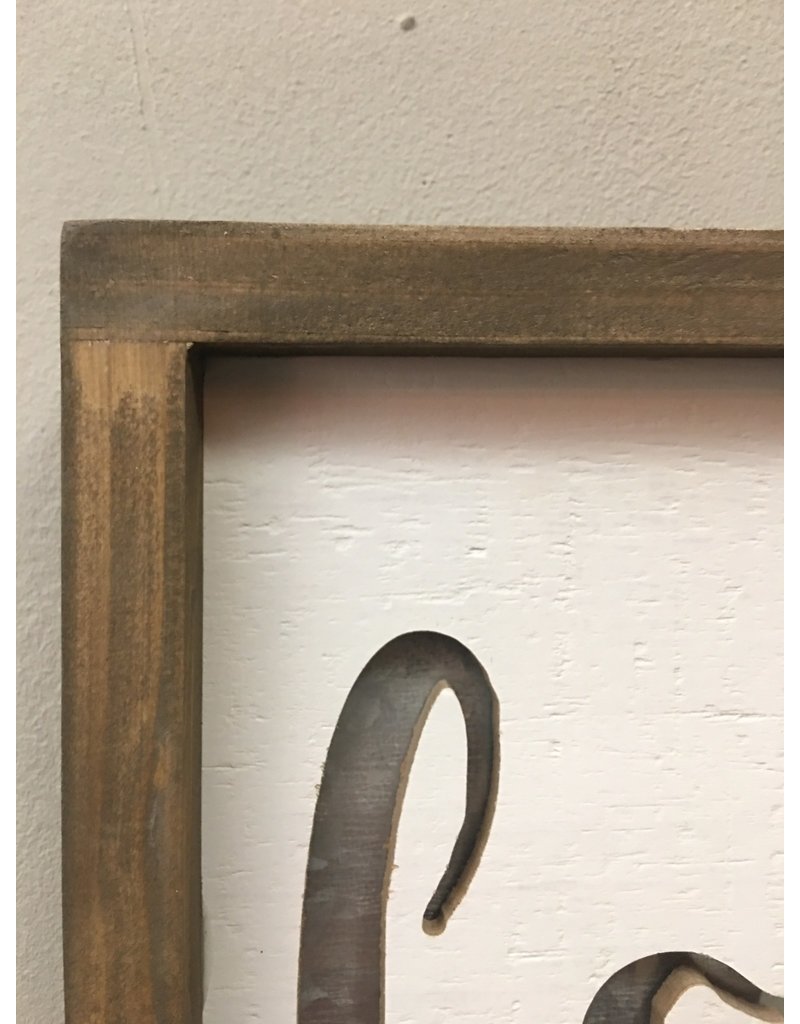 Framed Metal Cutout Love Sign