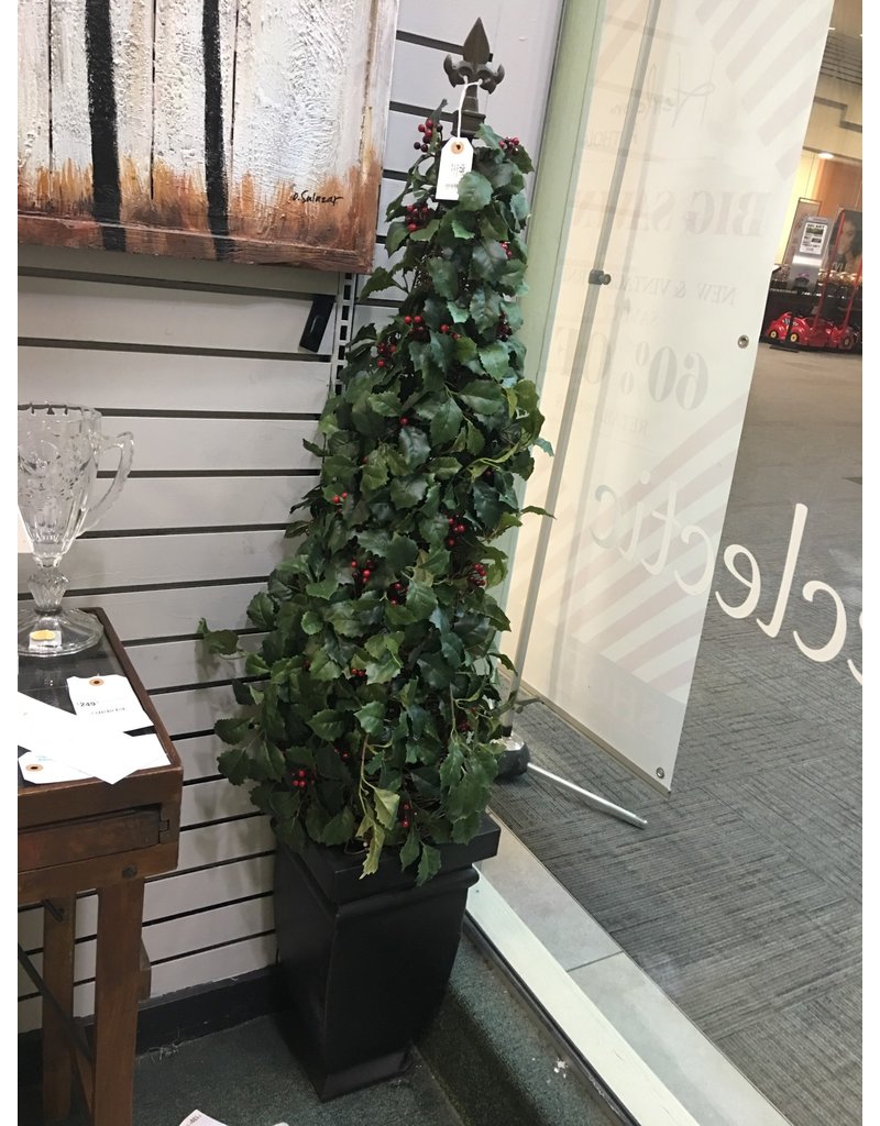 Potted Holly Topiary w Berries