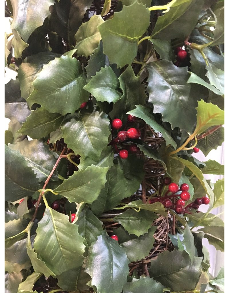 Potted Holly Topiary w Berries