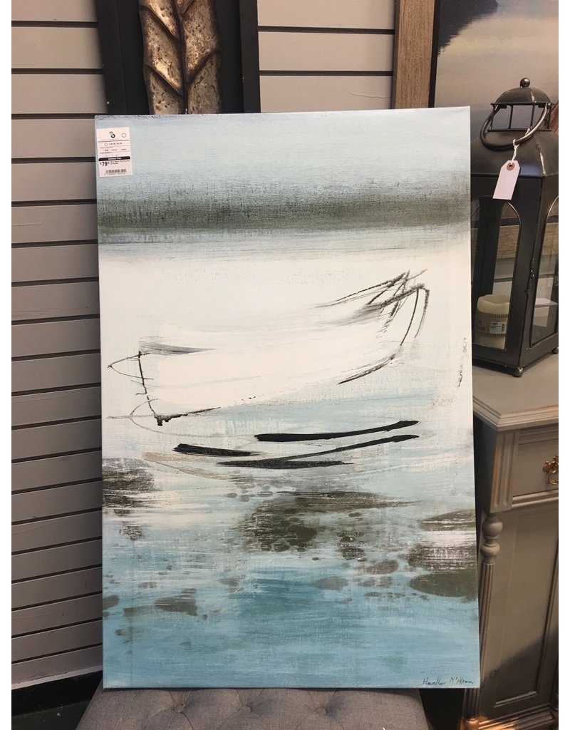 East Urban Home Blue 'Canoe' Painting Print on Canvas