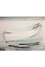 East Urban Home Blue 'Canoe' Painting Print on Canvas