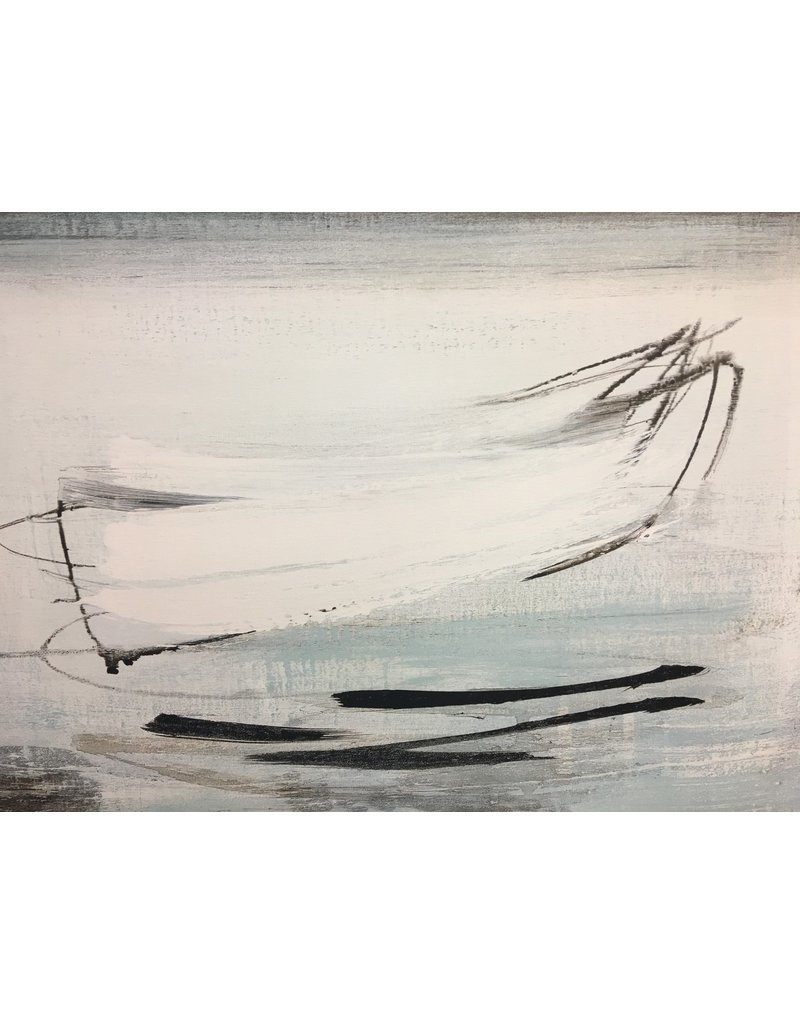 East Urban Home Blue 'Canoe' Painting Print on Canvas