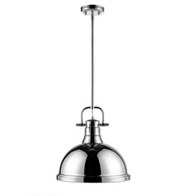 Beachcrest Home Bodalla 1-Light Single Dome Pendant - Chrome