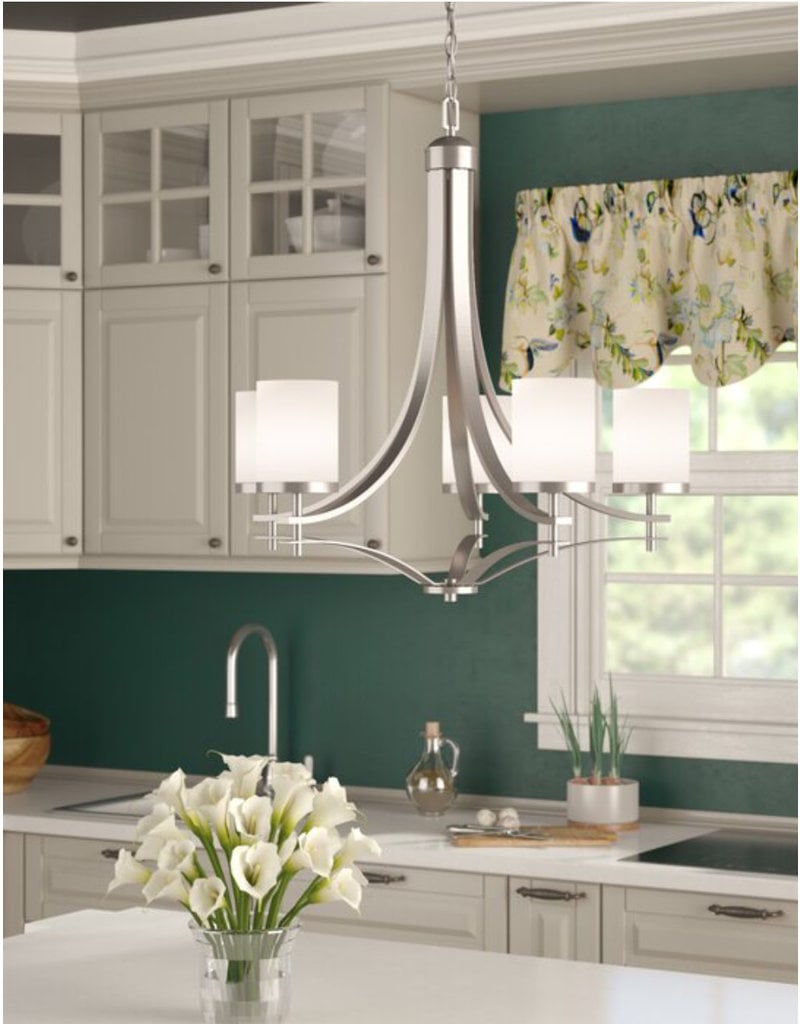 Andover Mills Agnes 5-Light Shaded Chandelier - Satin Nickle