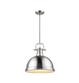 Beachcrest Home Bodalla 1-Light Single Dome Pendant - Pewter