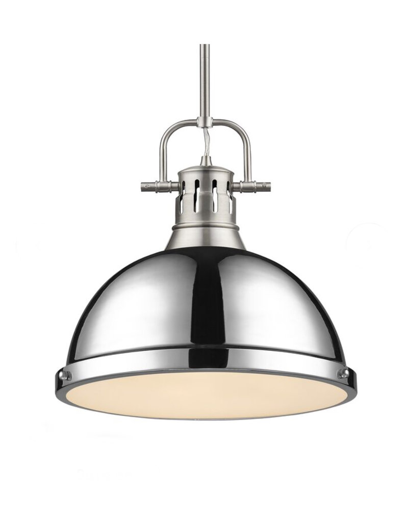 Beachcrest Home Bodalla 1-Light Single Dome Pendant - Pewter