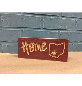 Red Engraved Home Ohio Sign