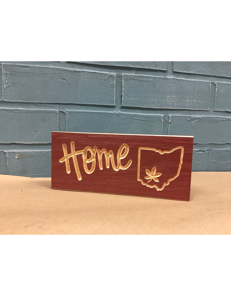 Red Engraved Home Ohio Sign