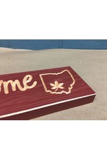 Red Engraved Home Ohio Sign