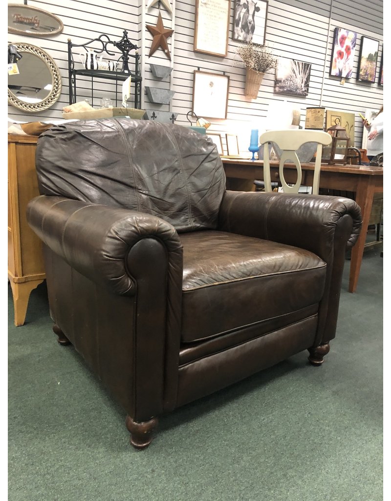 Brown Leather Club Chair Heirloom Home