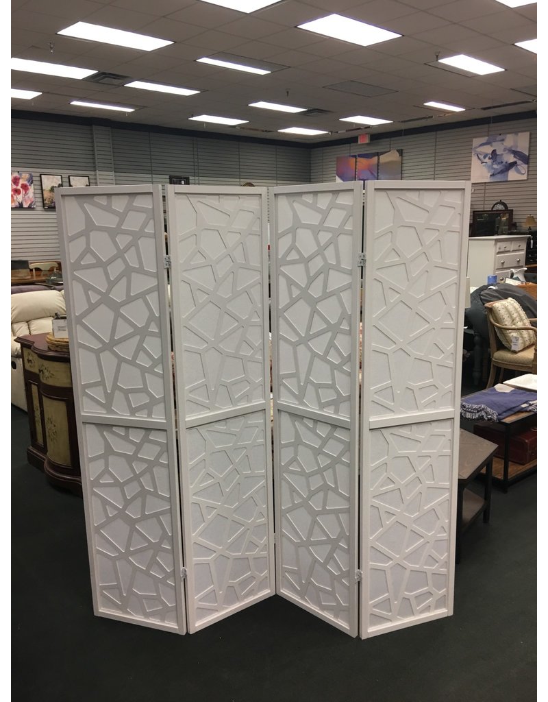 White Giyano 4 Panel Screen