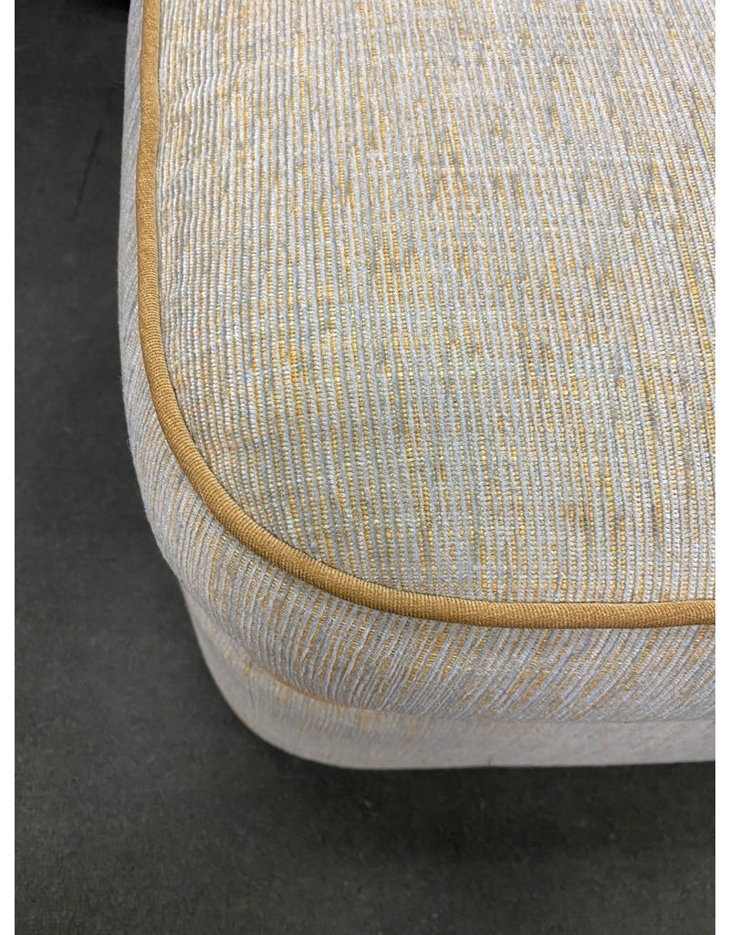 Small Light Blue Upholstered Ottoman