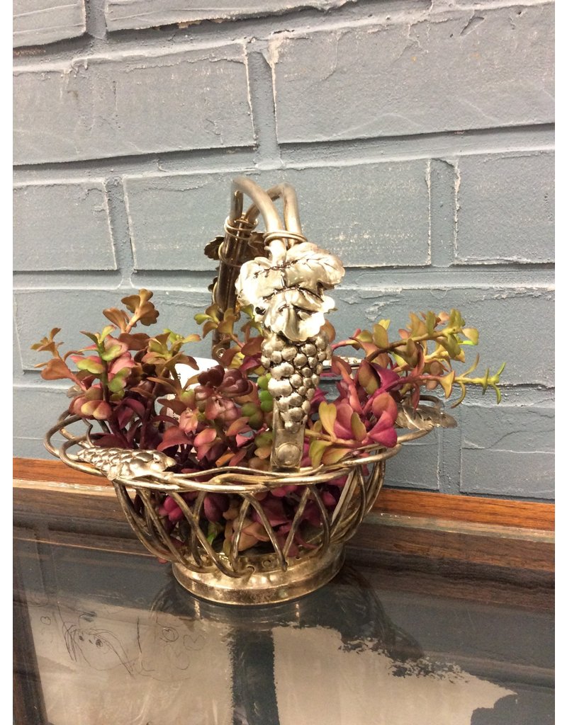 Small Silverplate Grape Basket by Godinger