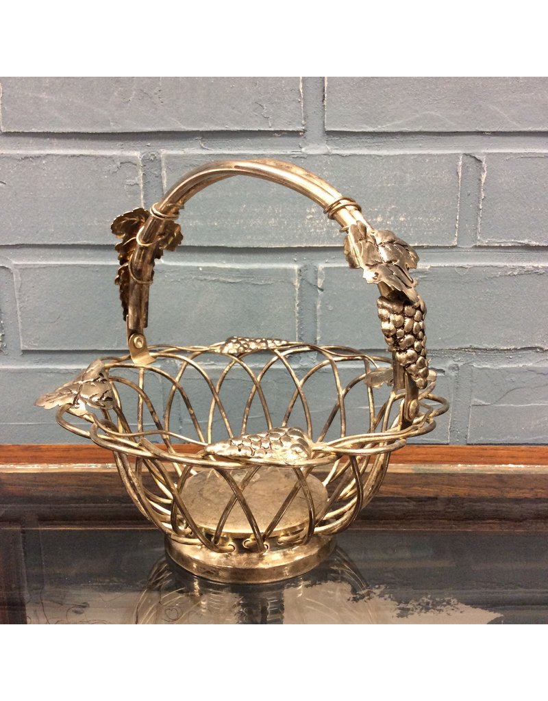 Small Silverplate Grape Basket by Godinger