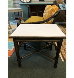 Retro Black & White Bamboo Style Side Table