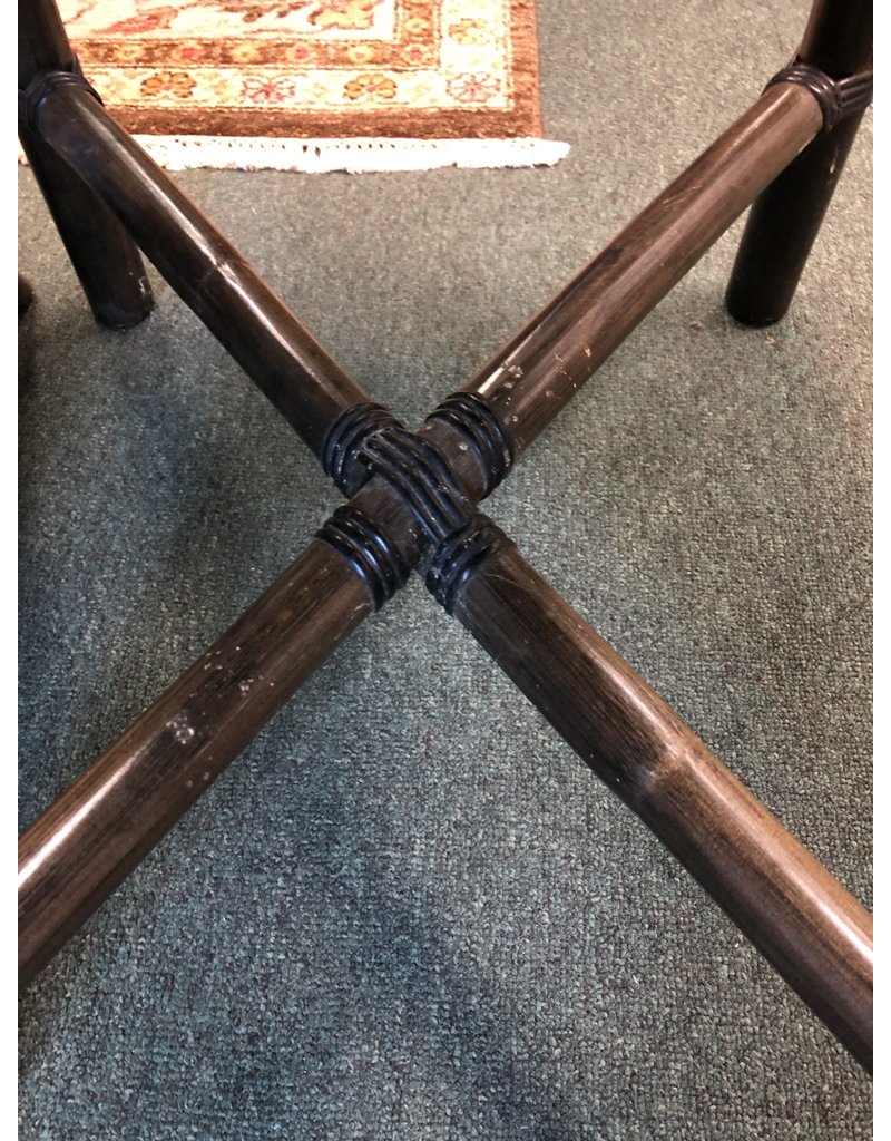 Retro Black & White Bamboo Style Side Table