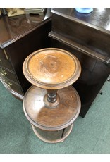 Round Mahogany 2 Tier Stand