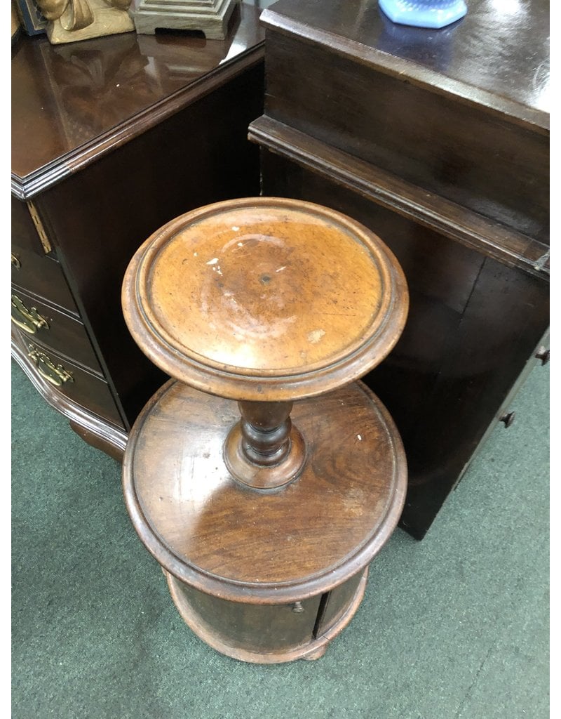Round Mahogany 2 Tier Stand