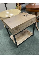 Gray Driftwood Media Side Table