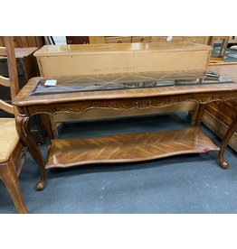 French Style Sofa Table w/ Glass Top