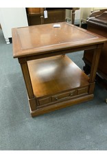 Dark Wood 2 Tier Side Table