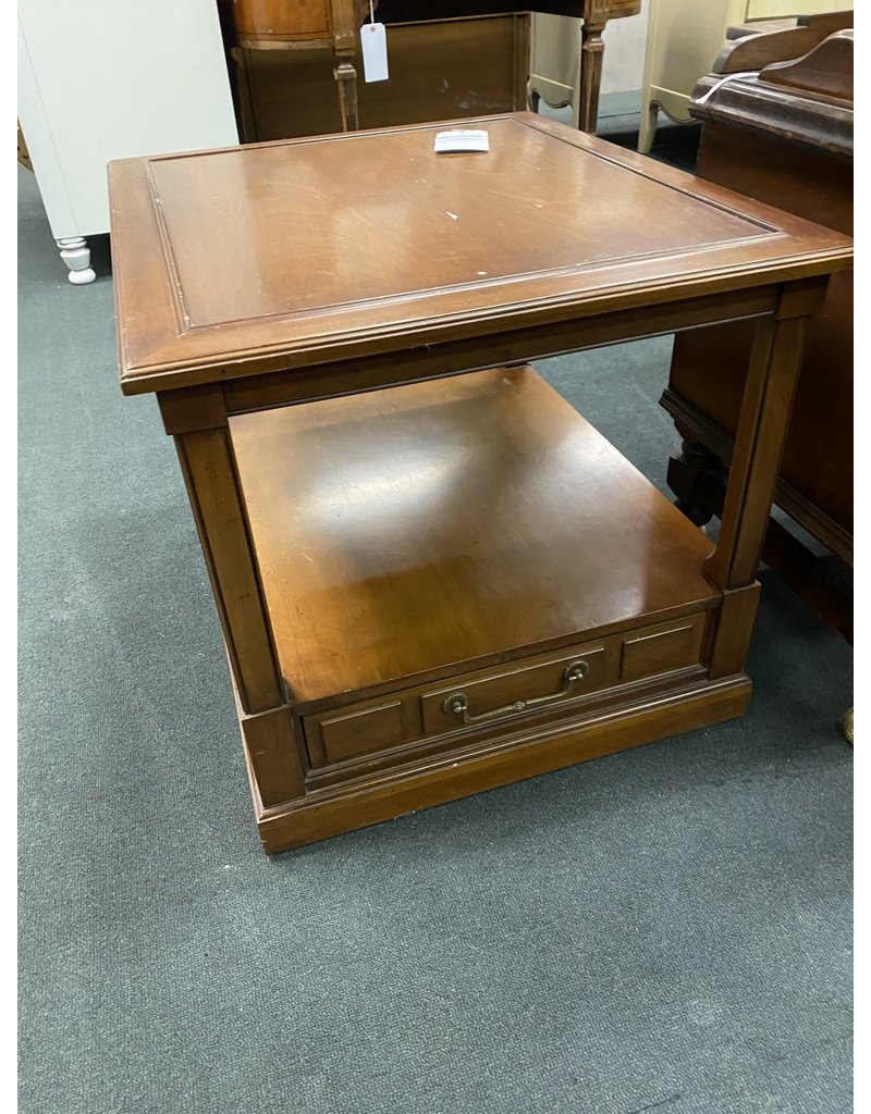 Dark Wood 2 Tier Side Table