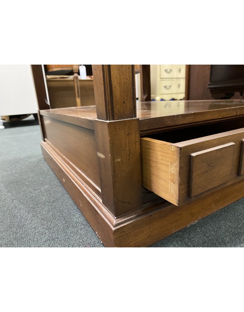 Dark Wood 2 Tier Side Table
