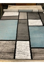 Barroso Geometric Blue/Gray/White Area Rug